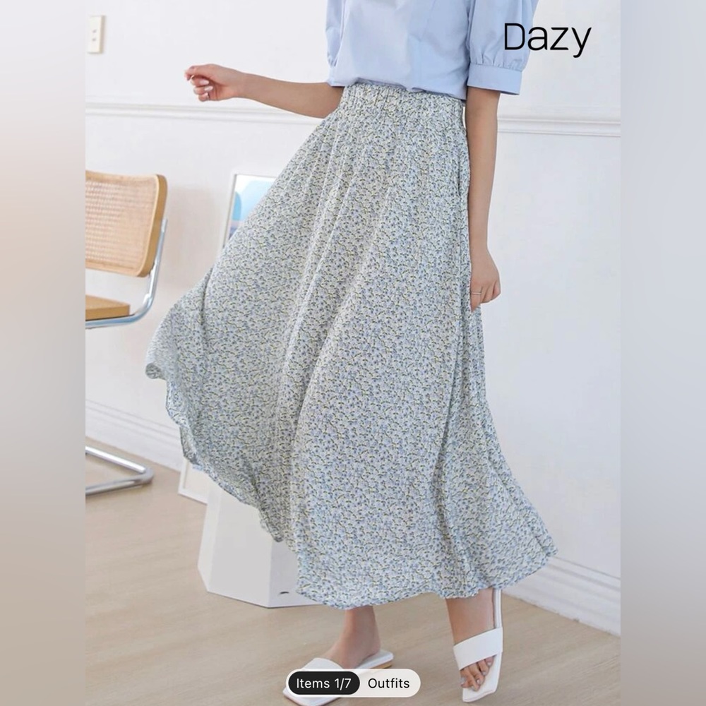 SHEIN Floral Midi Skirt XL